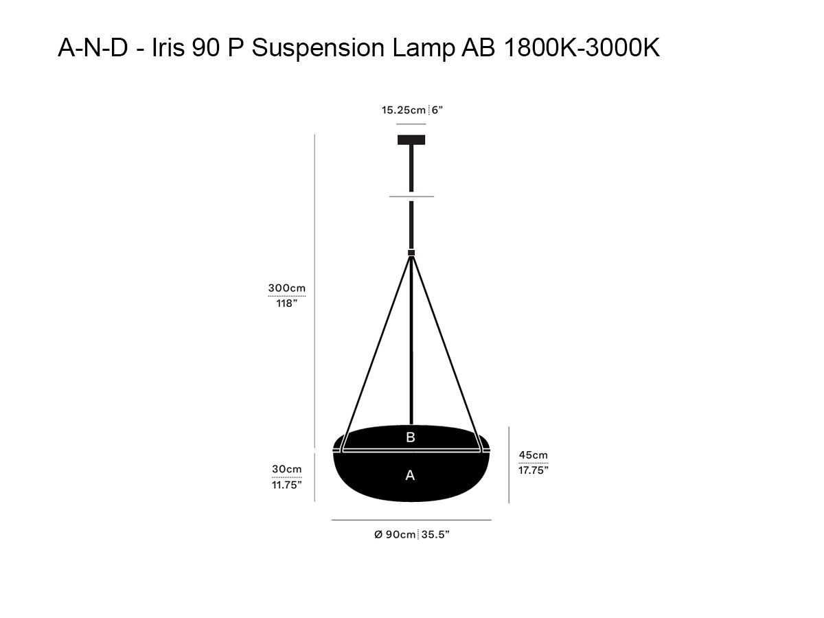 Подвесной светильник A-N-D Iris 90 P, AB 1800K-3000K