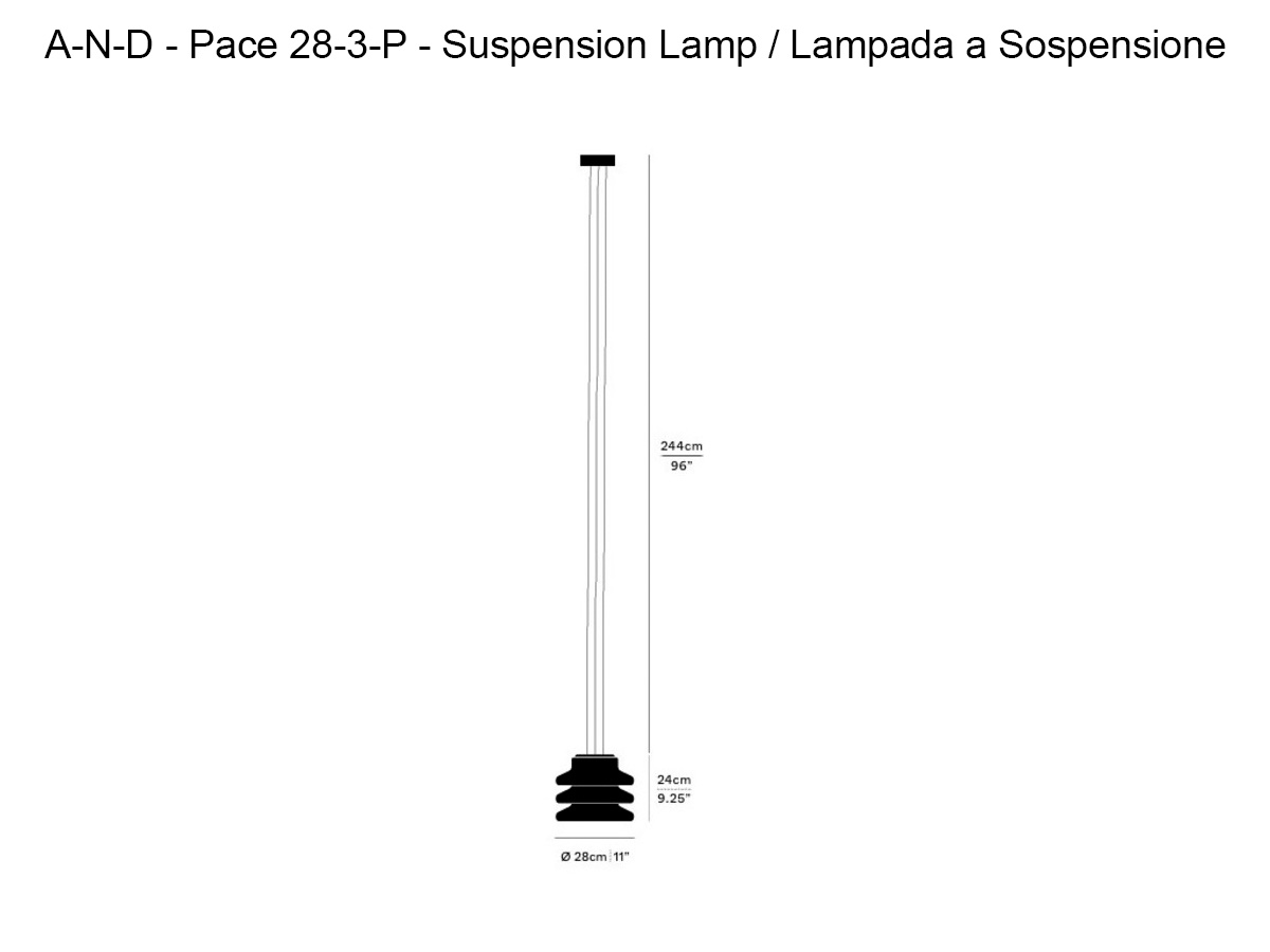 A-N-D Pace 28 P 3 Modules Suspension Lamp