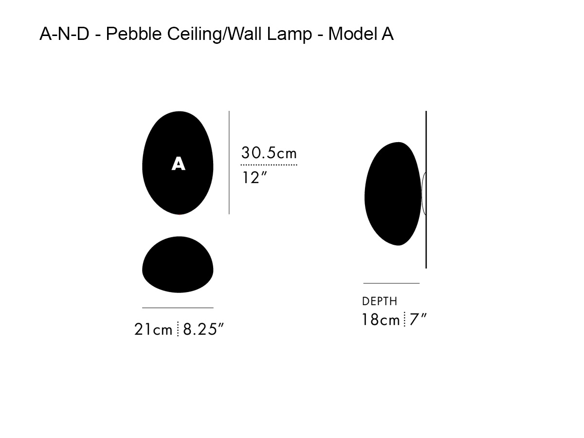 A-N-D Pebble Ceiling Wall Lamp Model