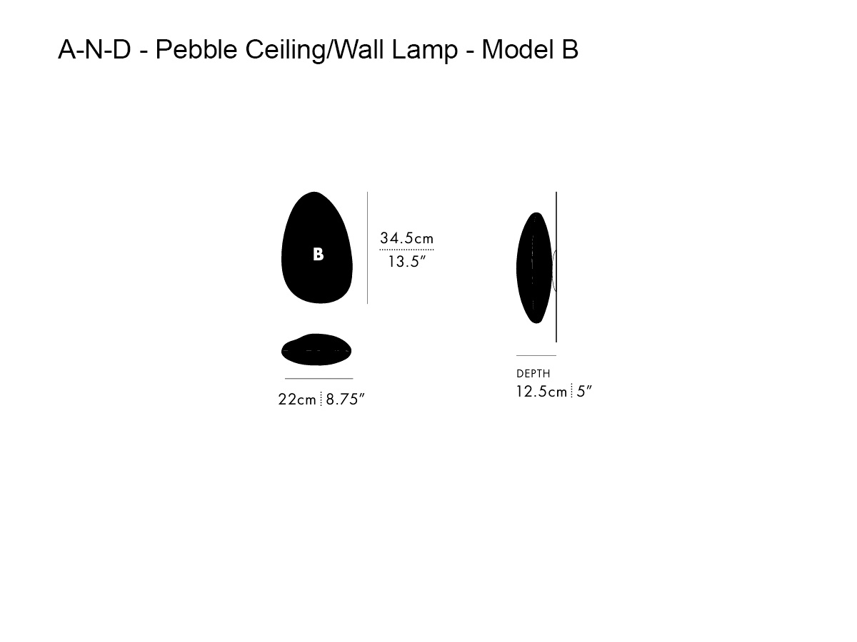A-N-D Pebble Ceiling Wall Lamp