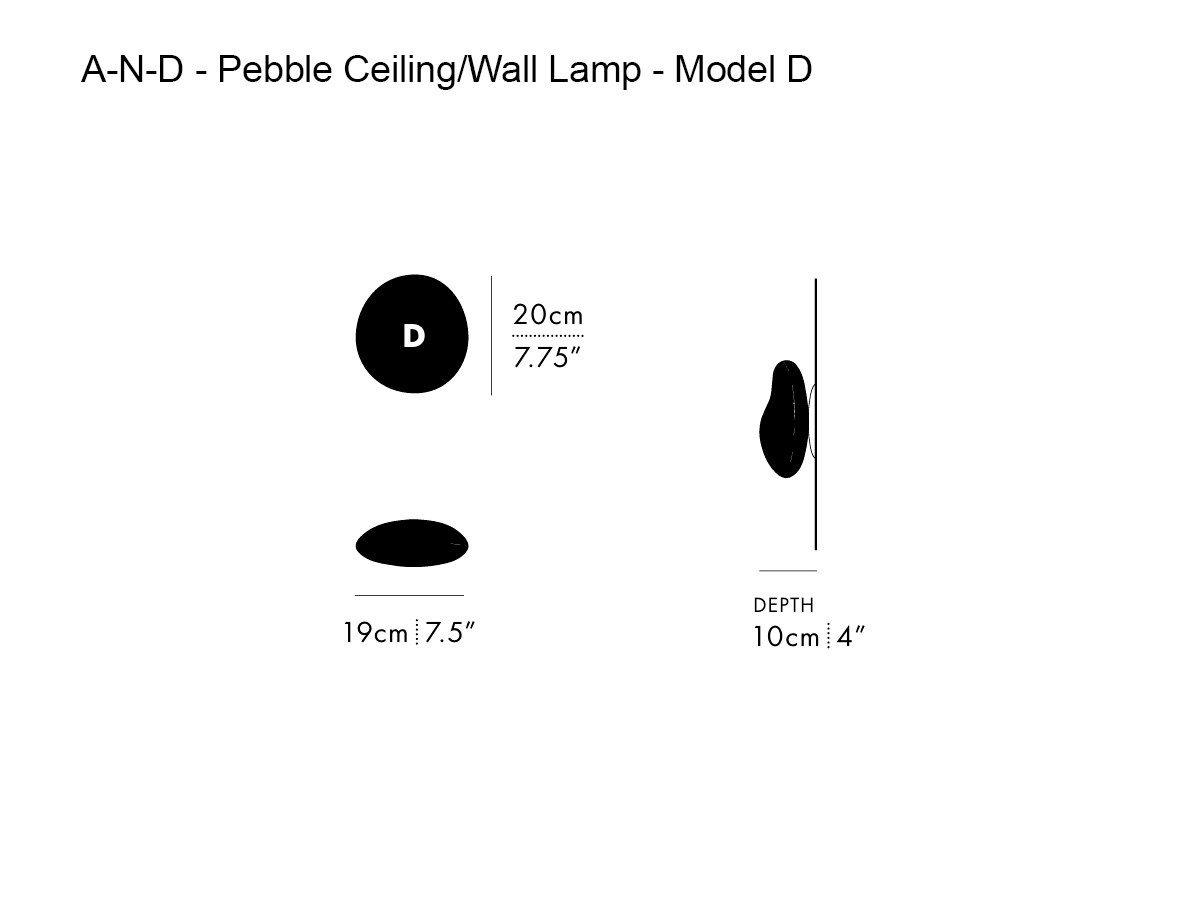 A-N-D Pebble Ceiling Wall Lamp Model D