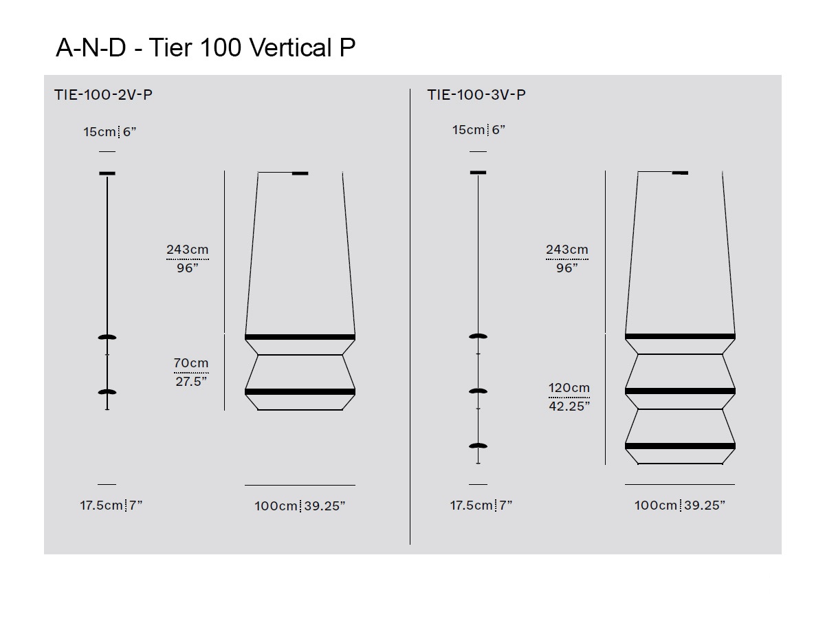 A-N-D Tier 100 Vertical P Suspension Lamp
