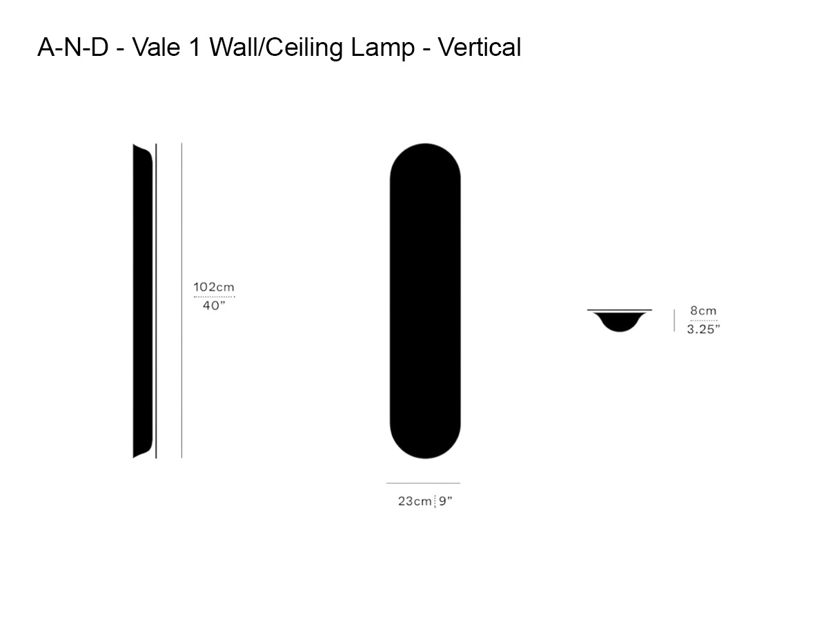 A-N-D Vale 1 Wall Ceiling Lamp Vertical