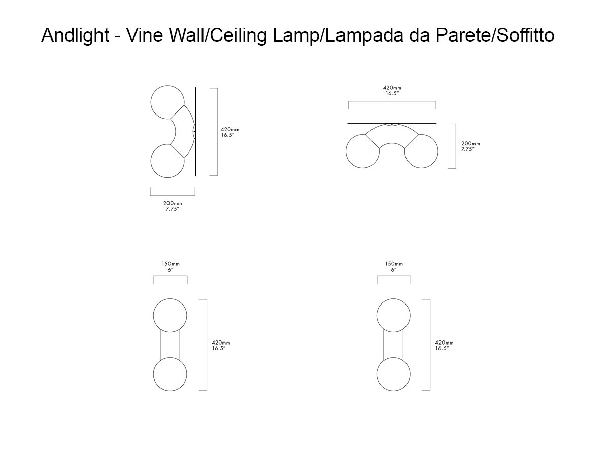 A-N-D Vine Wall Ceiling Lamp