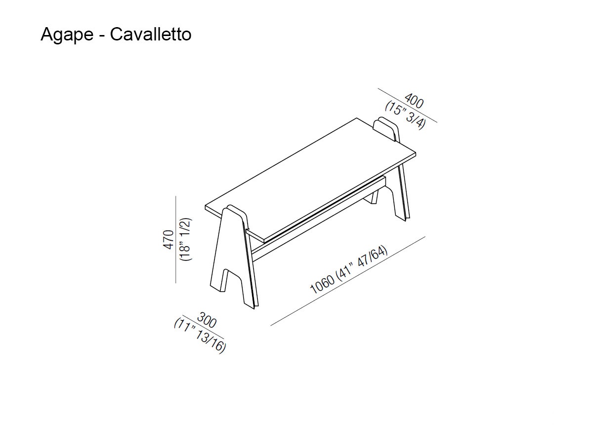 Скамья Agape Cavalletto
