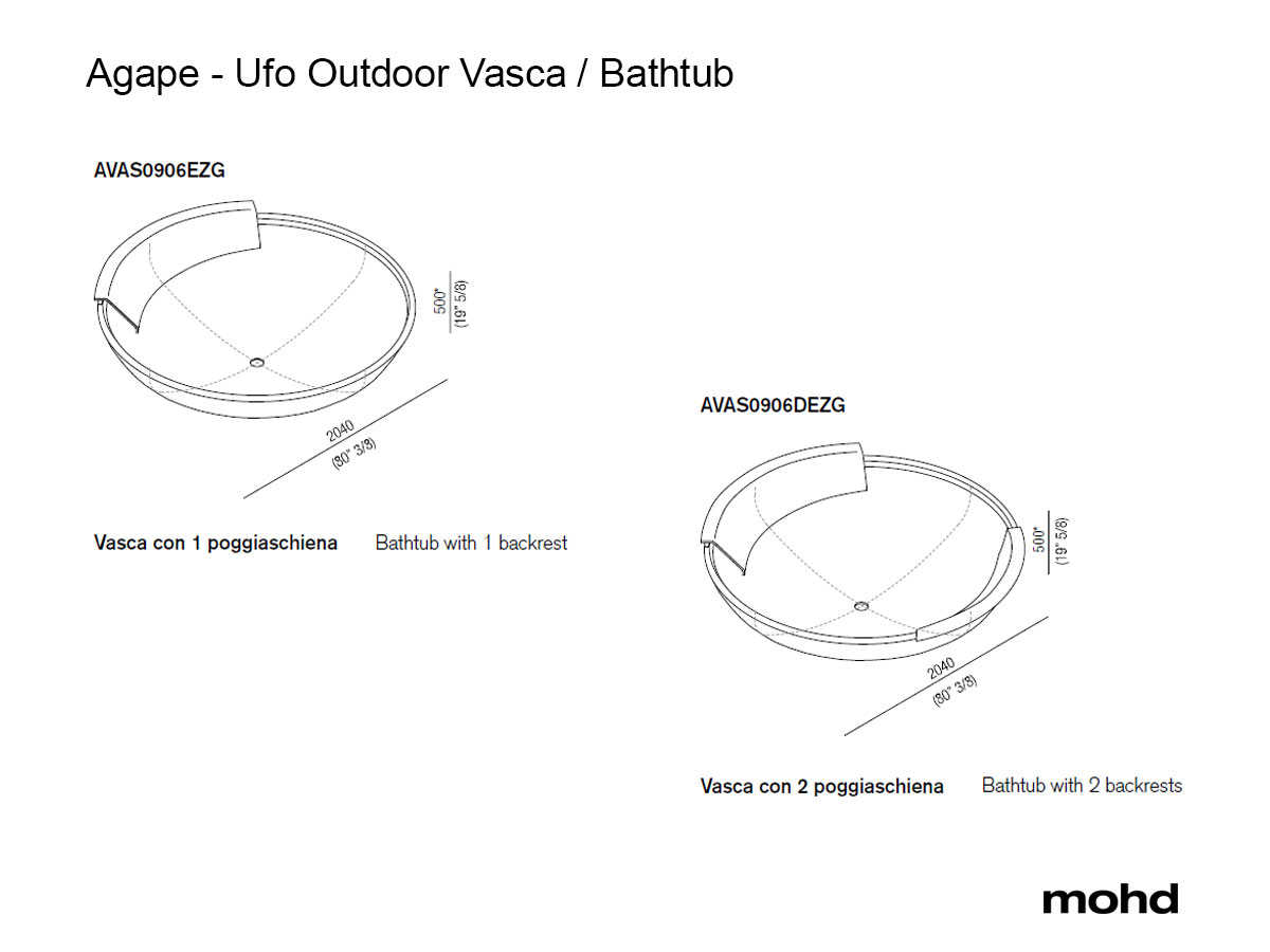 Ванна Agape Ufo Outdoor
