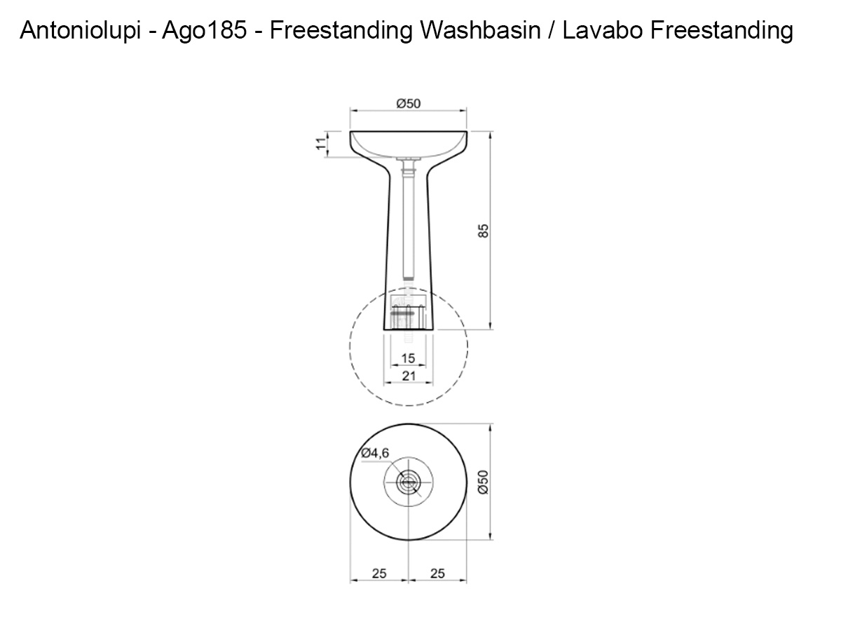 Antoniolupi Ago185 Pedestal Washbasin