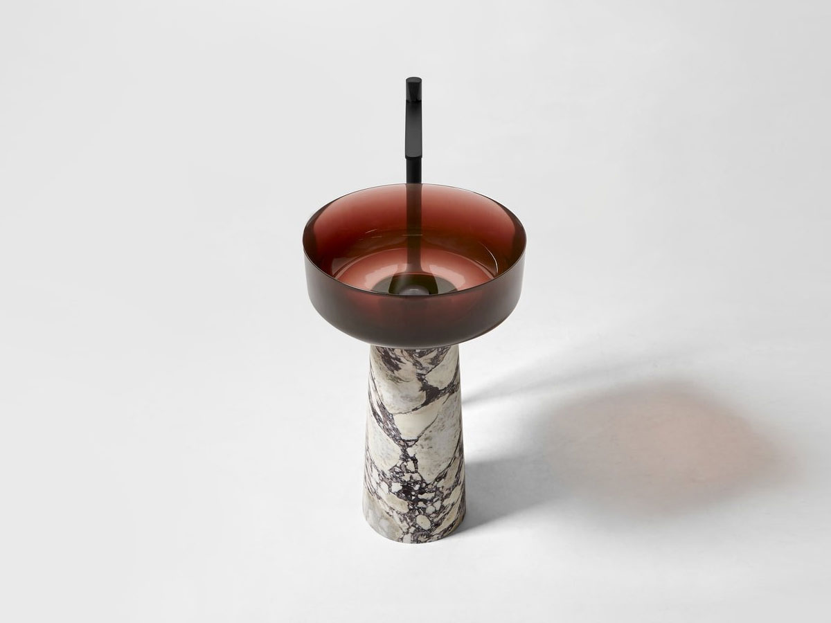Antoniolupi Albume Freestanding Washbasin Melograno Calacatta Viola Marble