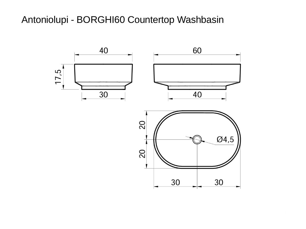 Antoniolupi Borghi60 Countertop Washbasin Icemood