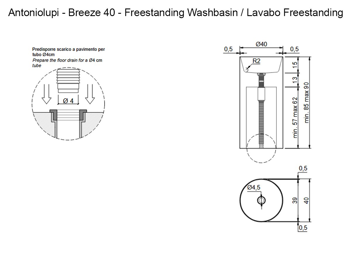Antoniolupi Breeze Stone 40 Freestanding Washbasin