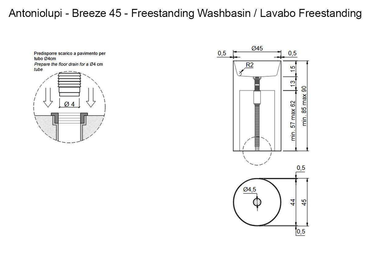 Antoniolupi Breeze Stone 45 Freestanding Washbasin