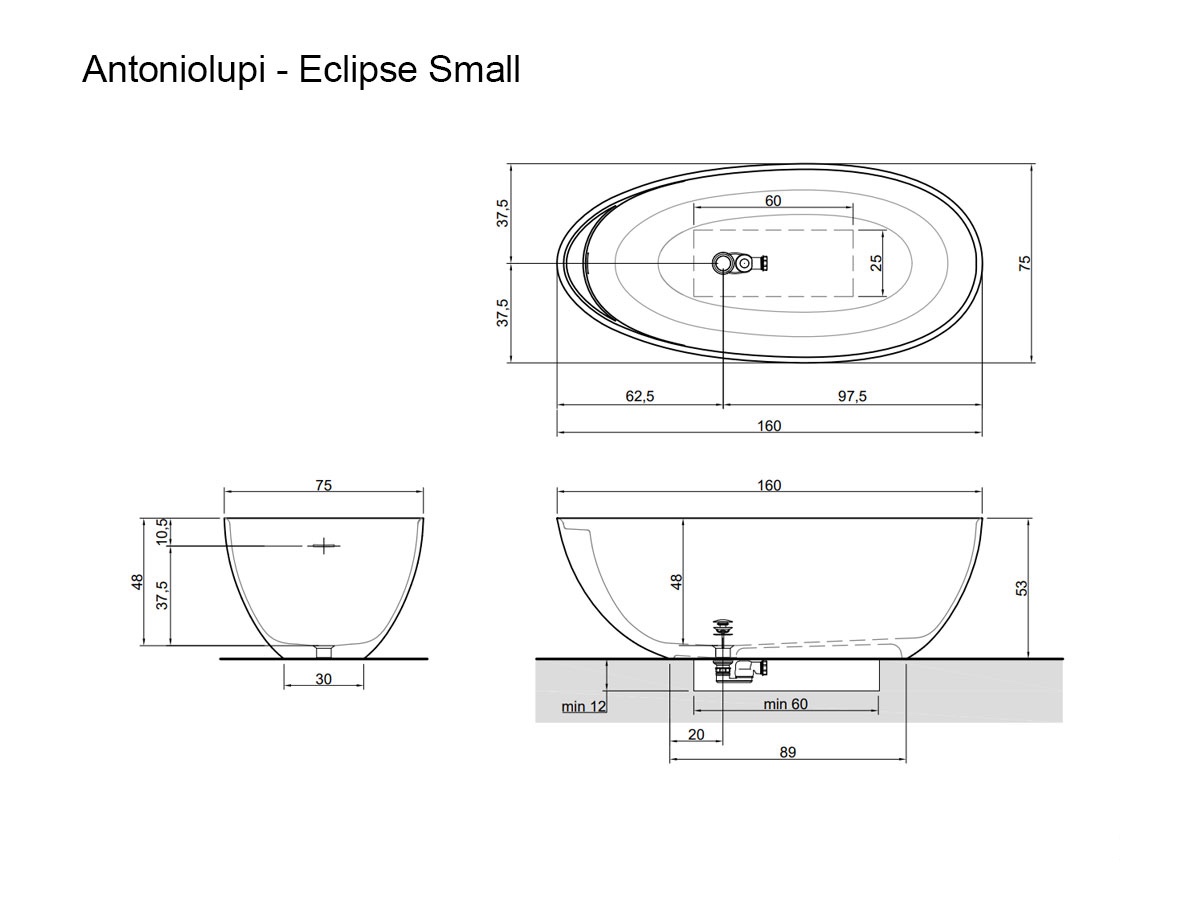 Antoniolupi Eclipse Small Bathtub