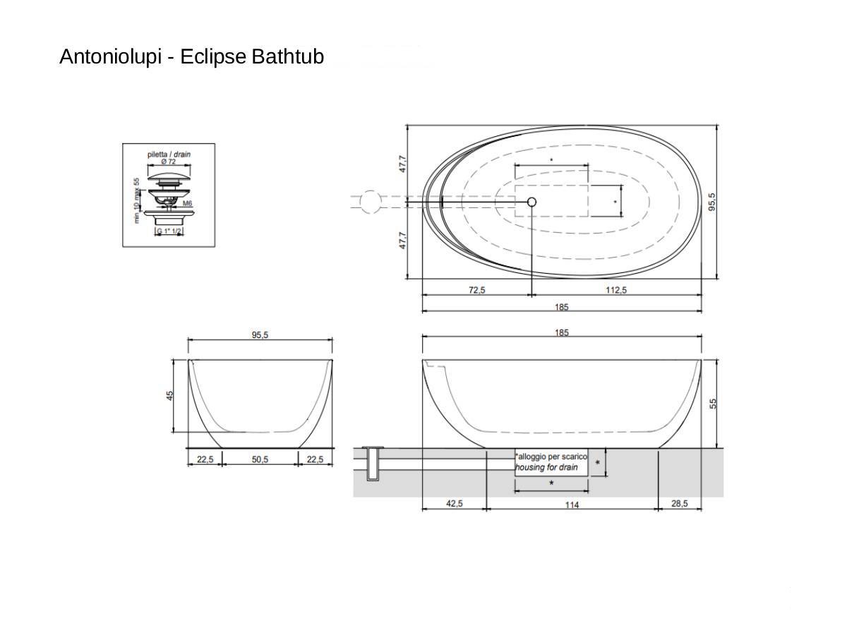 Antoniolupi Eclipse Bathtub Carrara Marble