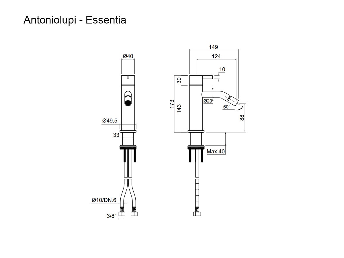 Antoniolupi Essentia Single Lever Bidet Mixer