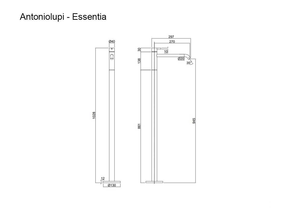 Antoniolupi Essentia Freestanding Single Lever Sink Mixer