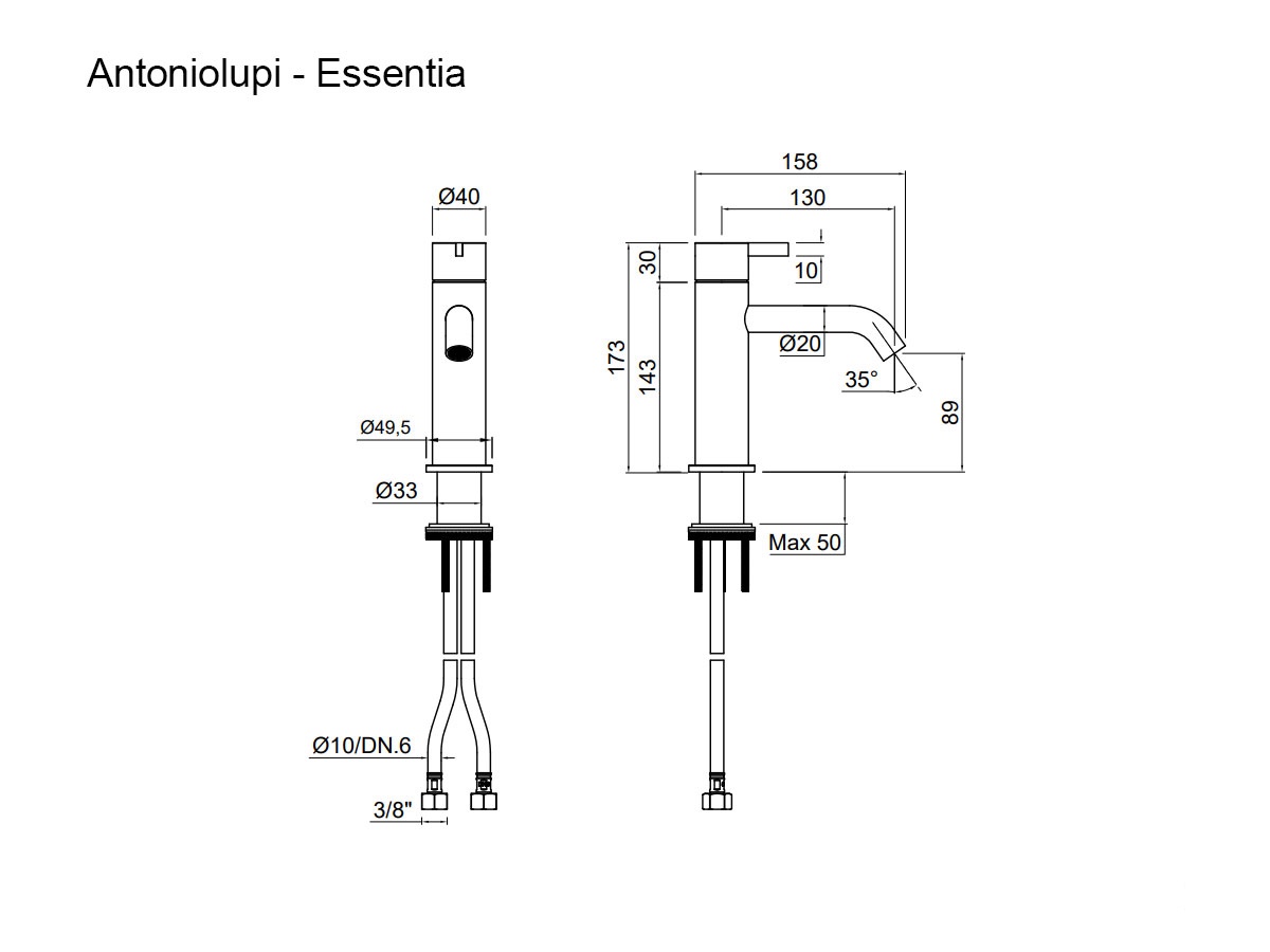 Antoniolupi Essentia Single Lever Basin Mixer Lacquered
