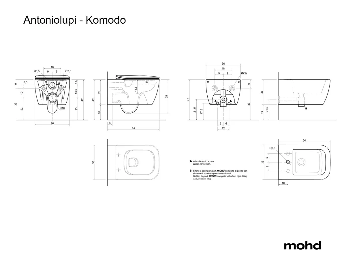 Antoniolupi Komodo Wall Hung Bathroom Set
