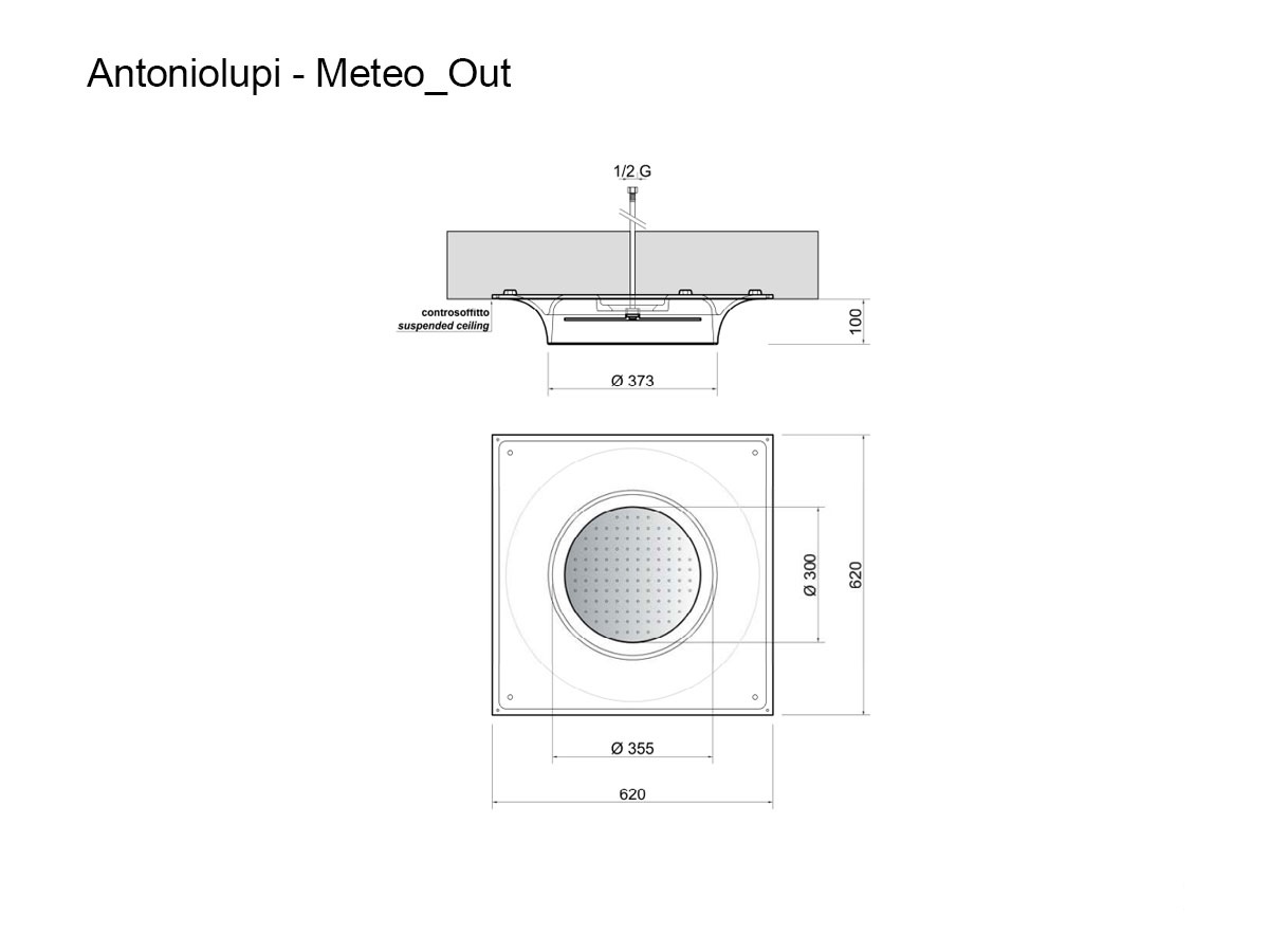 Antoniolupi Meteoout Ceiling Encased Showerghead