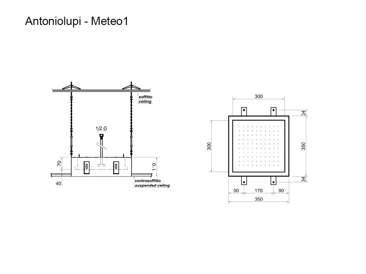 Antoniolupi Meteo1 Ceiling Encased Showerghead