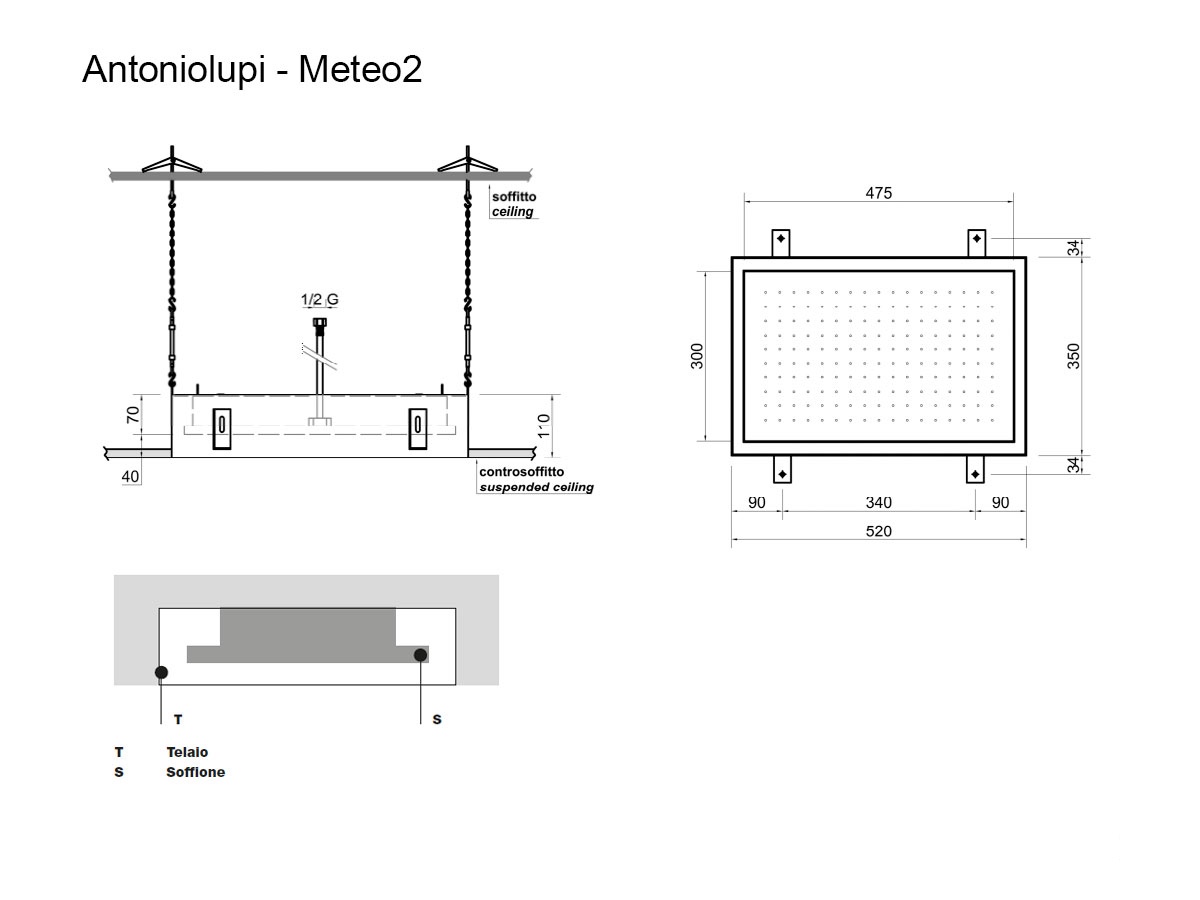 Antoniolupi Meteo2 Ceiling Encased Showerghead