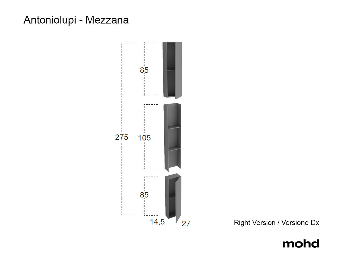Тумба в ванную Antoniolupi Mezzana, колонна встраиваемая