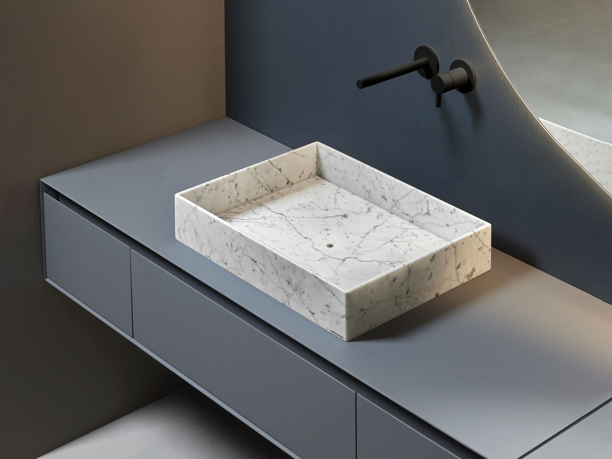 Antoniolupi Nabatei Rectangular Countertop Washbasin Marble
