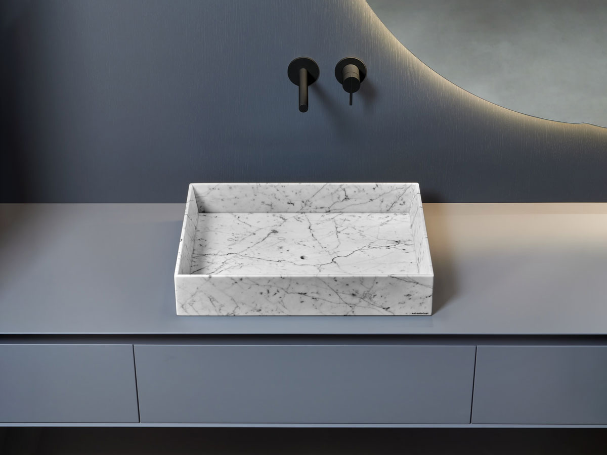 Antoniolupi Nabatei Rectangular Countertop Washbasin Marble