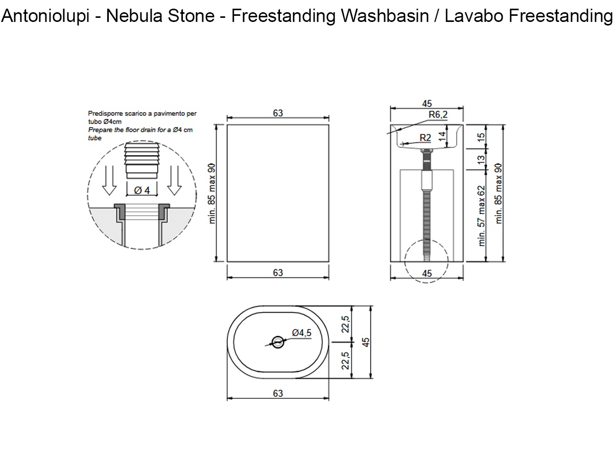 Antoniolupi Nebula Stone Freestanding Washbasin