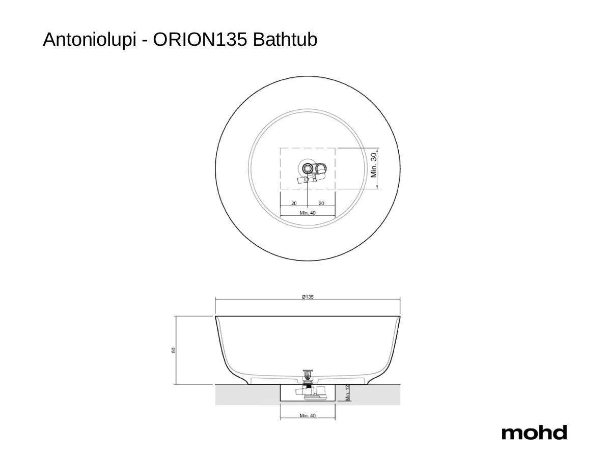 Antoniolupi Orion135 Bathtub