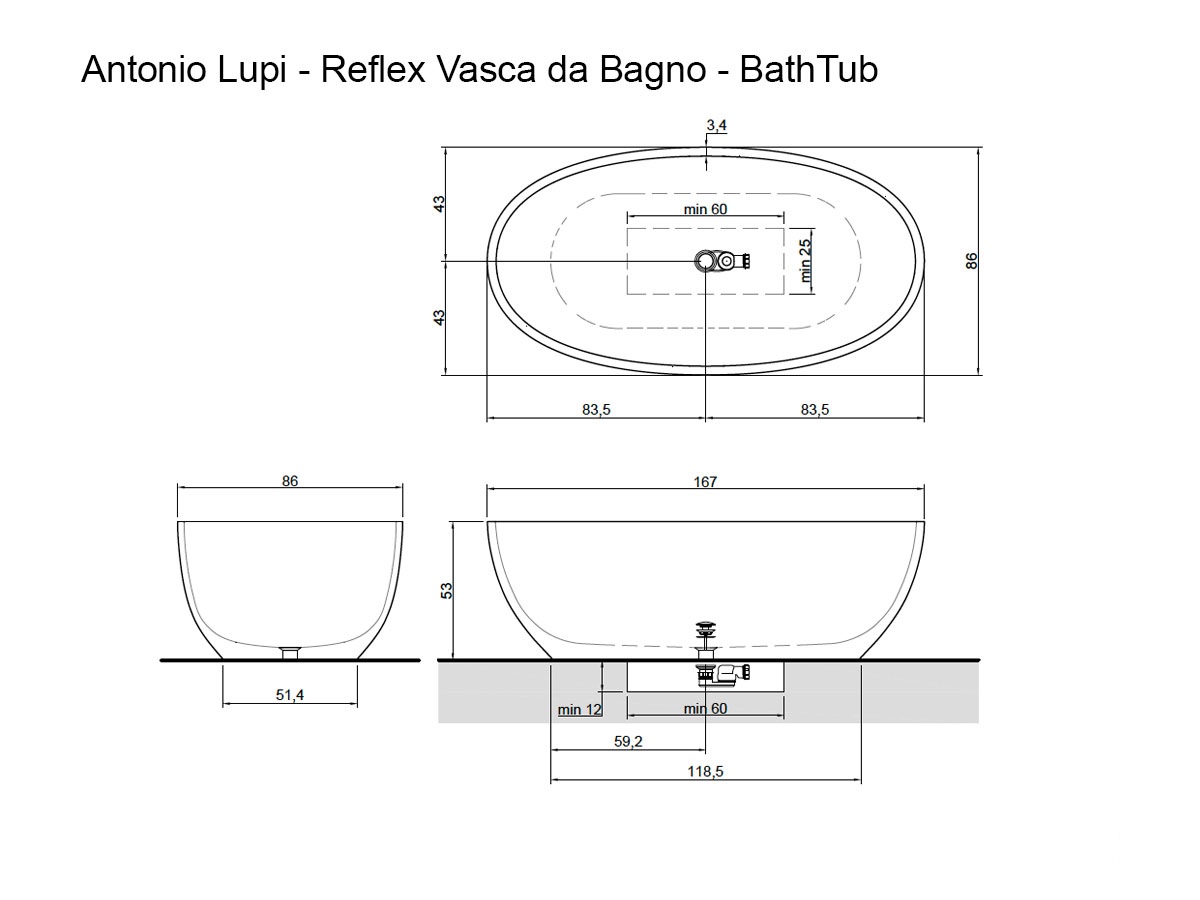 Antoniolupi Reflex Oval Bathtub