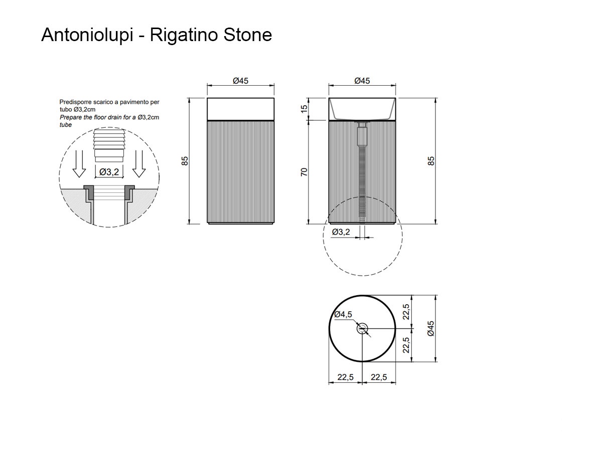 Antoniolupi Rigatinostone Freestanding Washbasin