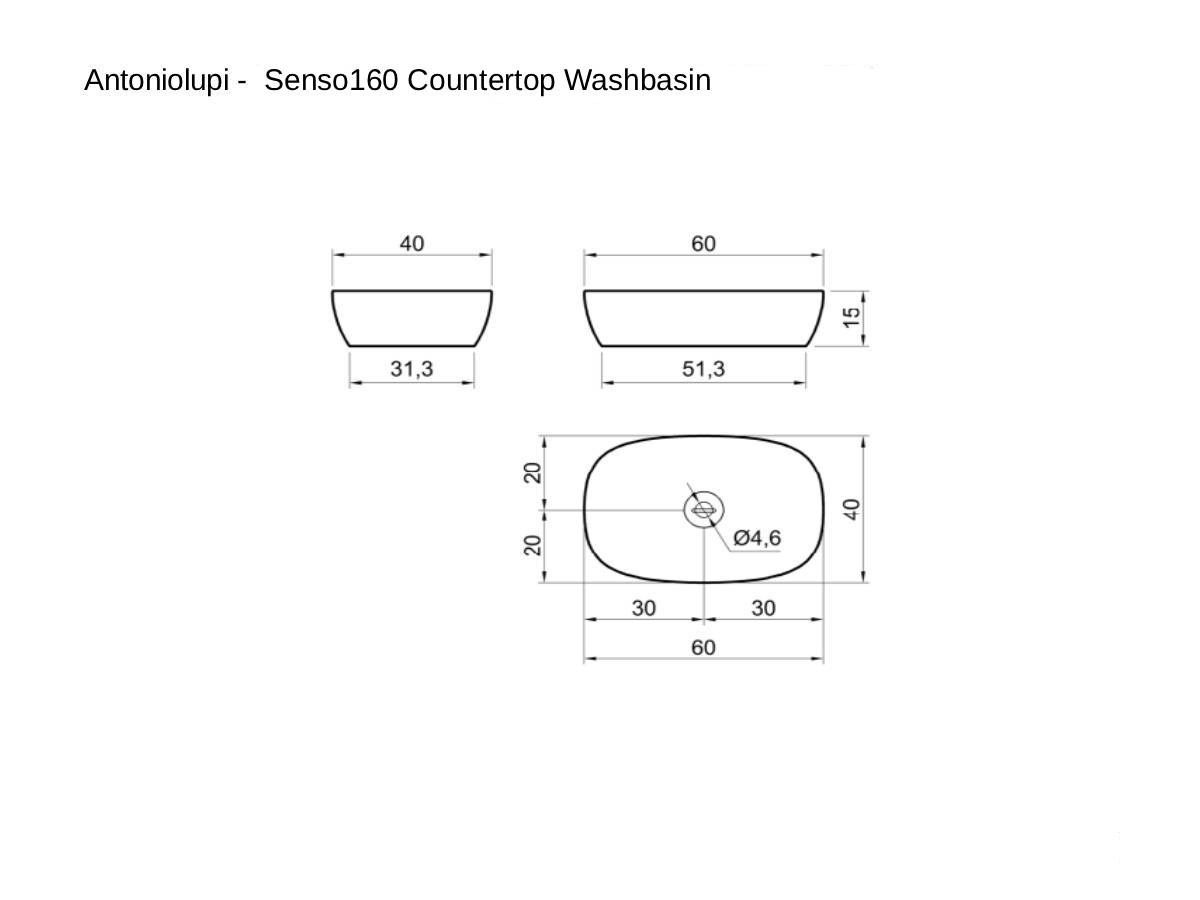 Antoniolupi Senso160 Countertop Washbasin