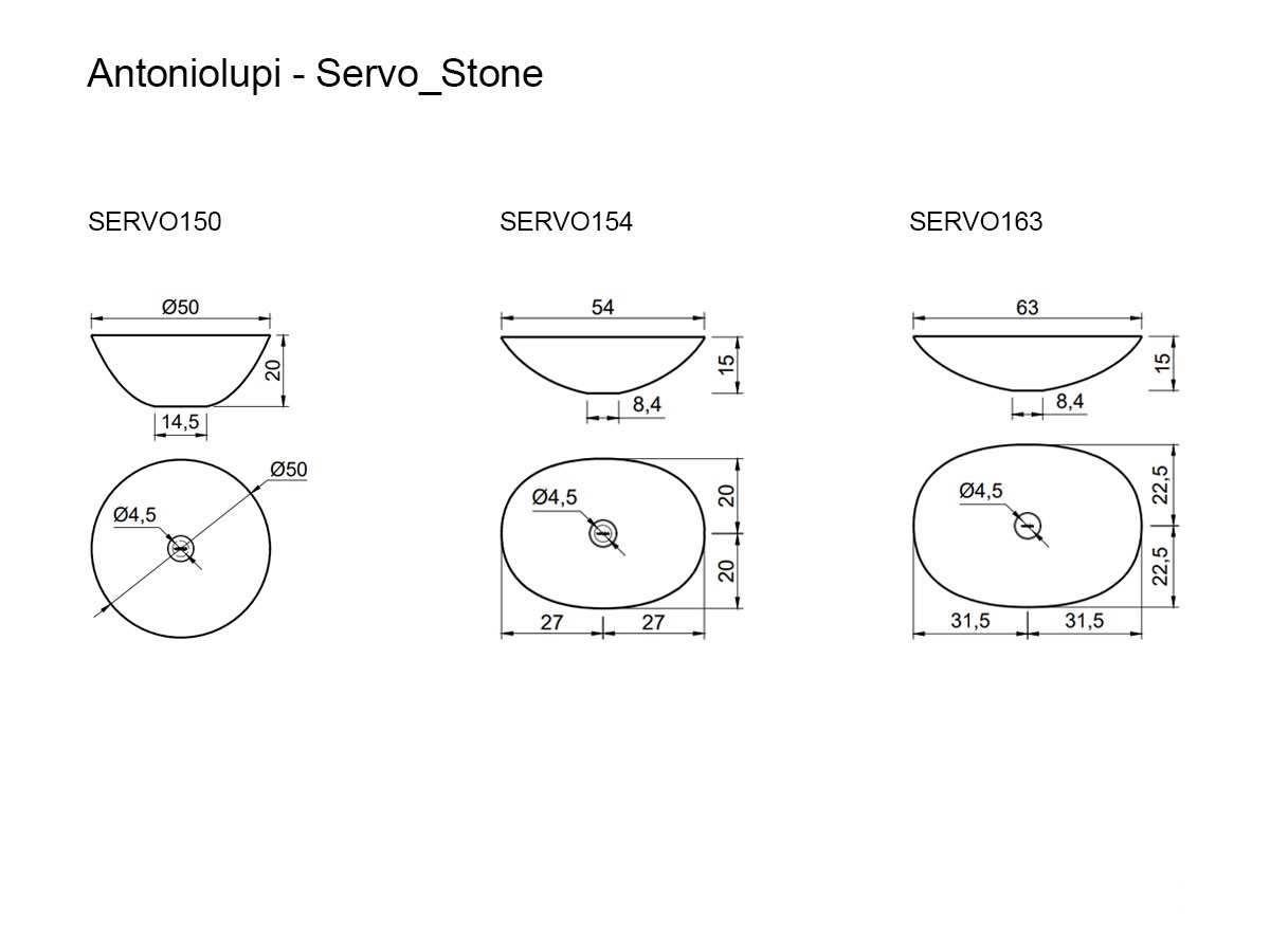 Antoniolupi Servo Stone Countertop Washbasin