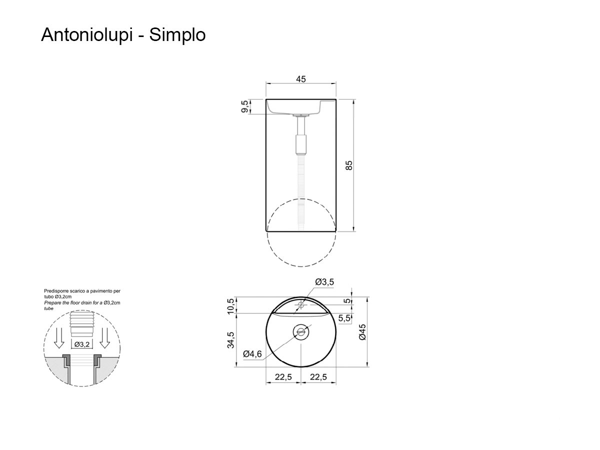 Antoniolupi Simplo Freestanding Washbasin Rosso Levanto Marble