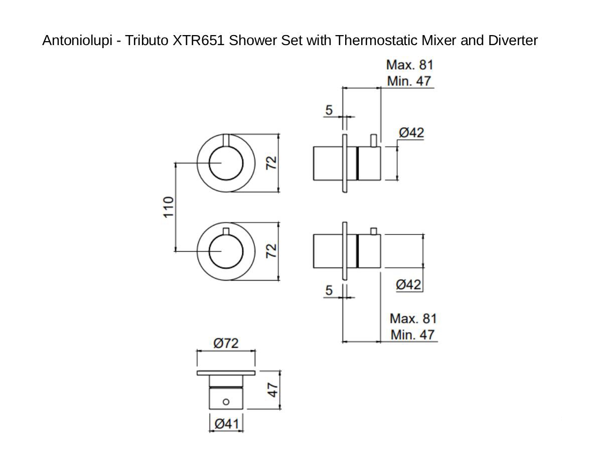 Antoniolupi Tributo Xtr651 Shower Set With Thermostatic Mixer And Diverter