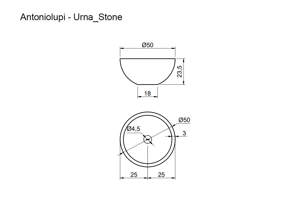 Antoniolupi Urna Stone Countertop Washbasin