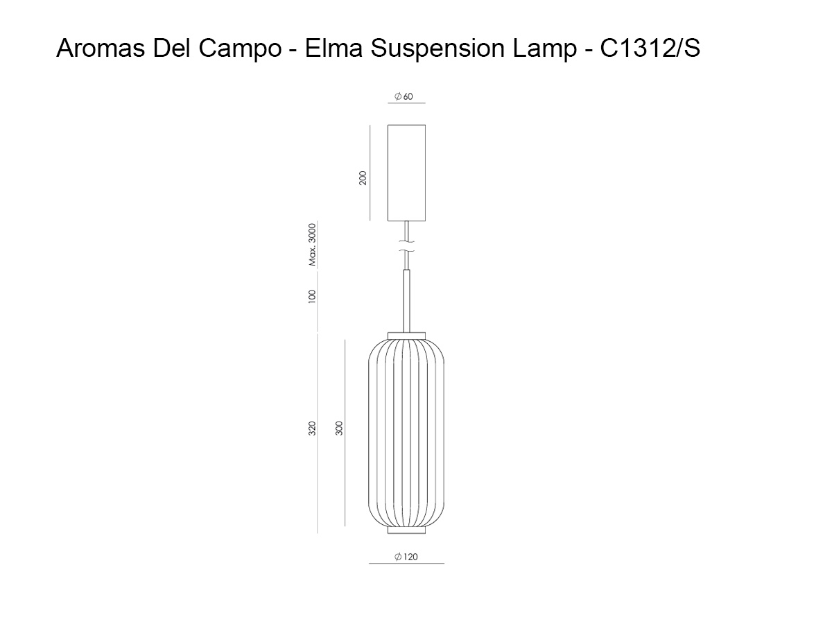 Подвесной светильник Aromas Del Campo Elma, C1312/S