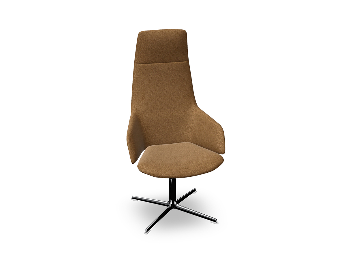 Arper Aston Executive Chair Shiny Aluminum Elmsoft Leather Es43054