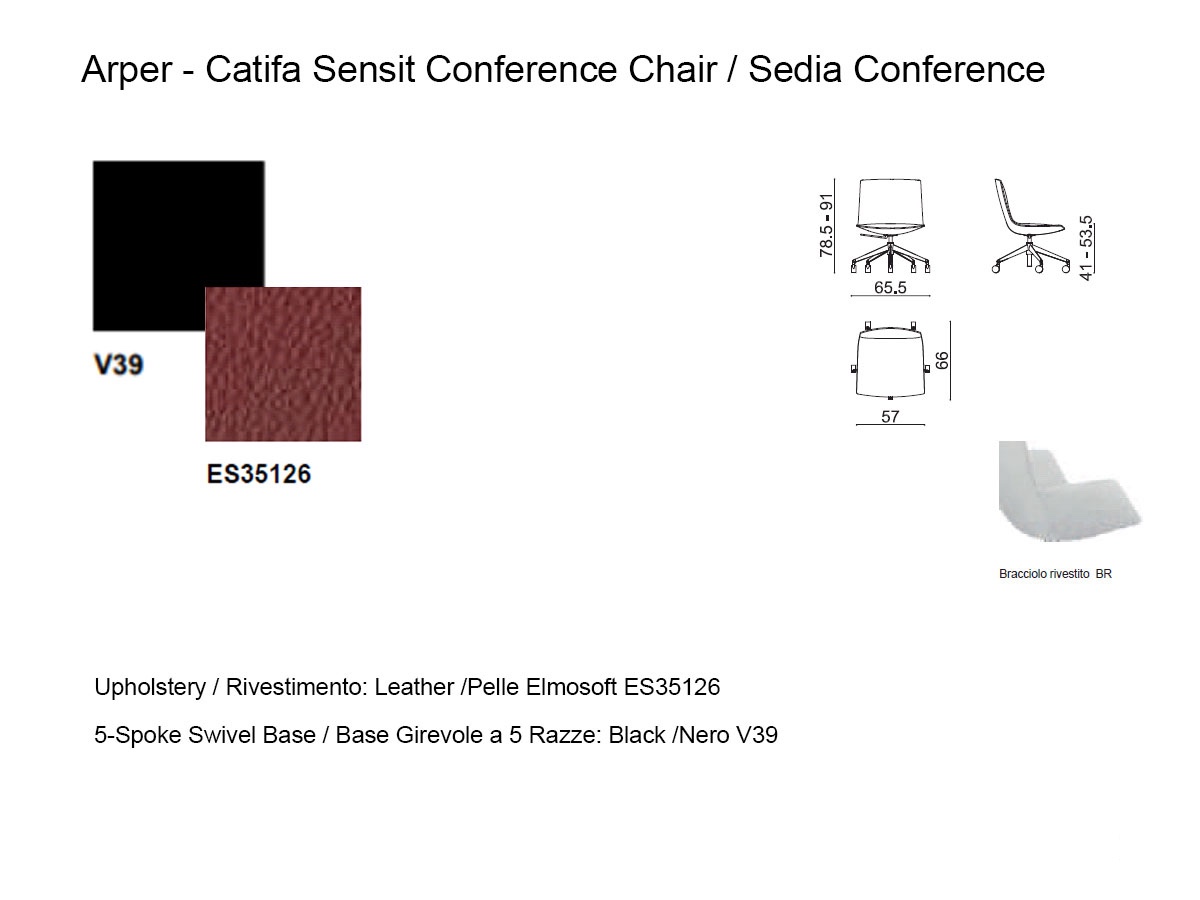 Arper Catifa Sensit Conference Swivel Chair Black Es35126