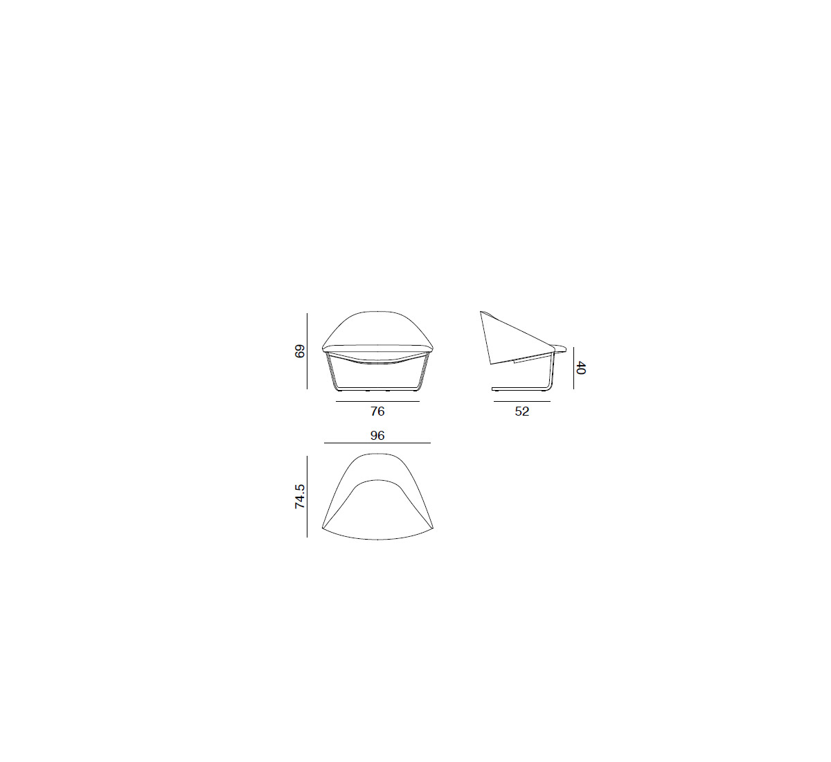 Arper Colina M Cantilever E Sled