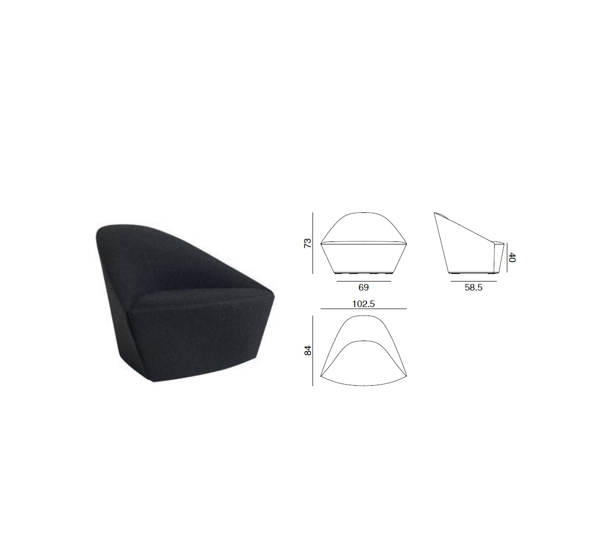 Arper Colina S M L Armchair
