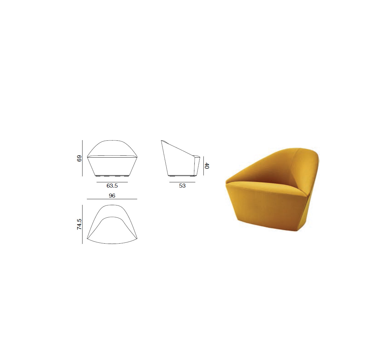 Arper Colina S M L Armchair
