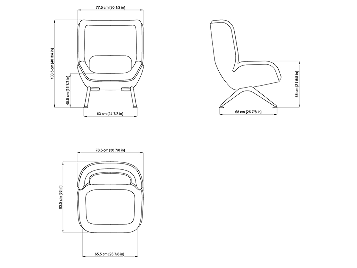 Arper Lepal Armchair Metal Base