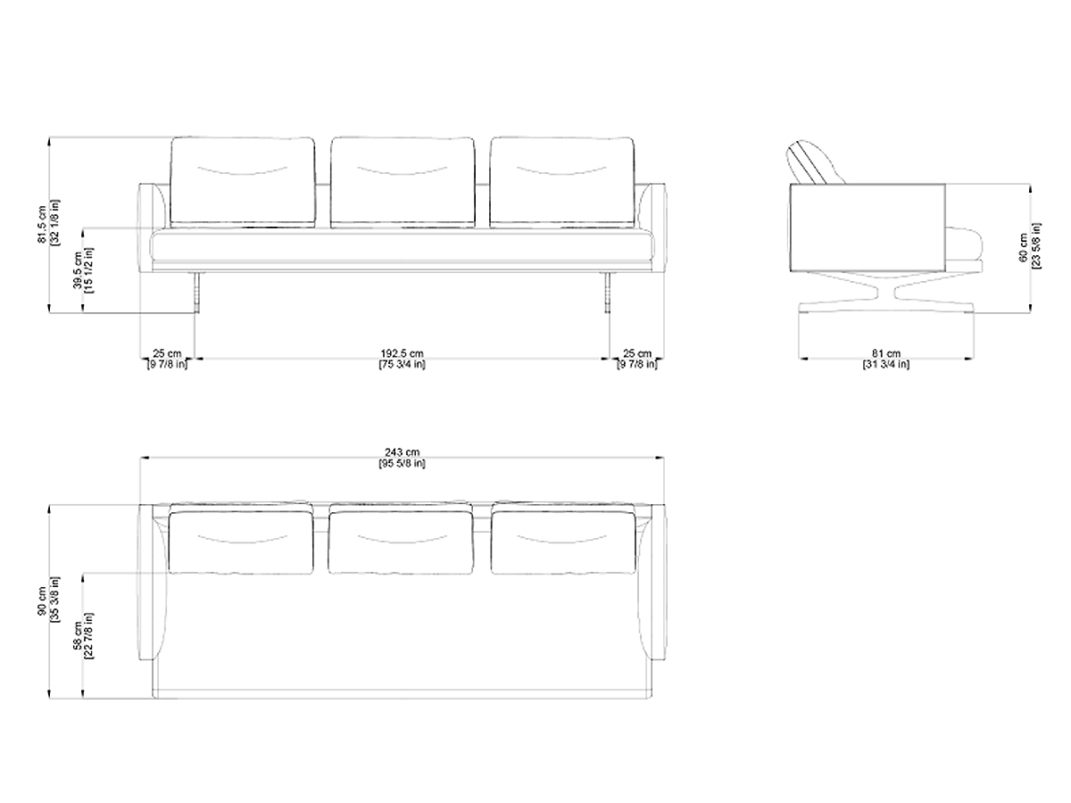 Arper Steeve Lou Sofa 3 Seater