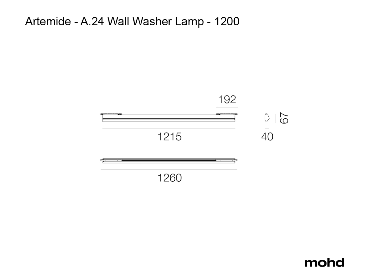Потолочный светильник Artemide A.24 Wall Washer, 1200