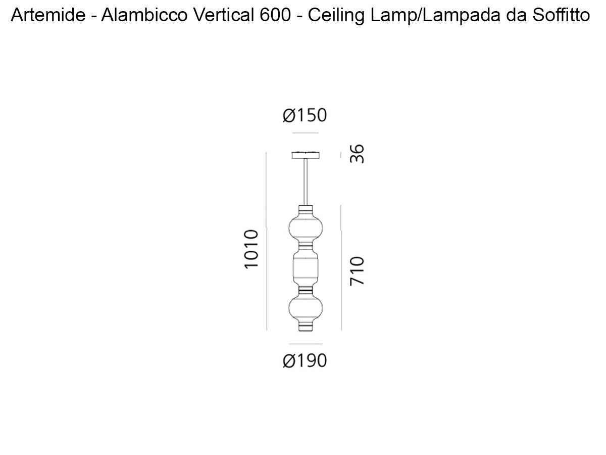 Artemide Alambicco Vertical 600 Ceiling Lamp