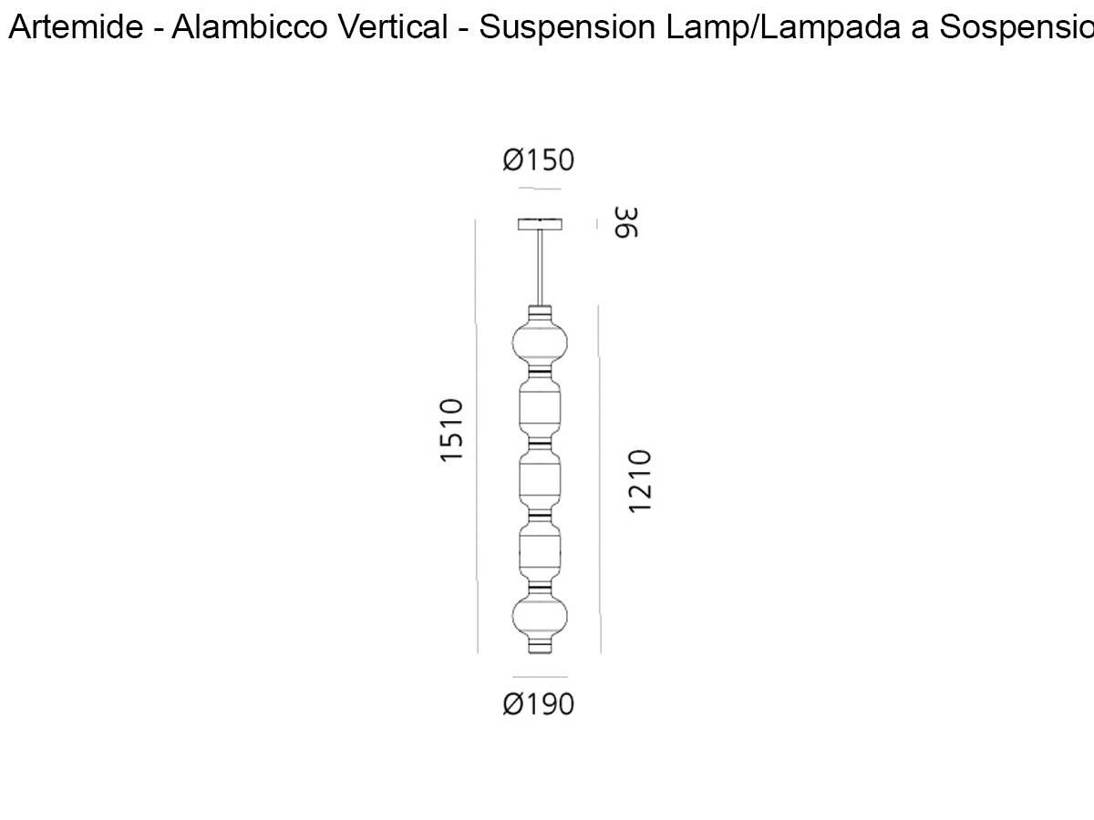 Artemide Alambicco Vertical Lampe A Suspension