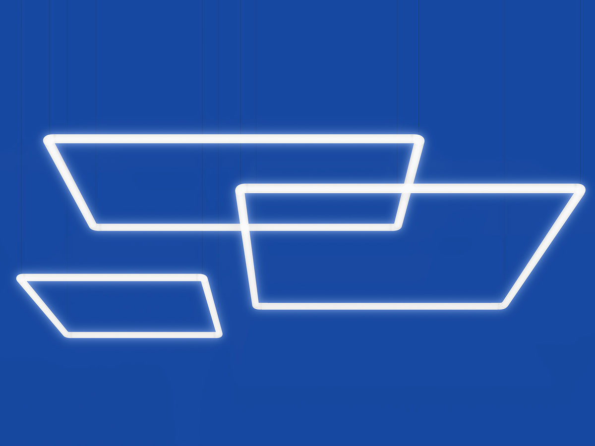 Artemide Alphabet Of Light Square Rectangular Pushdali Suspension Lamp