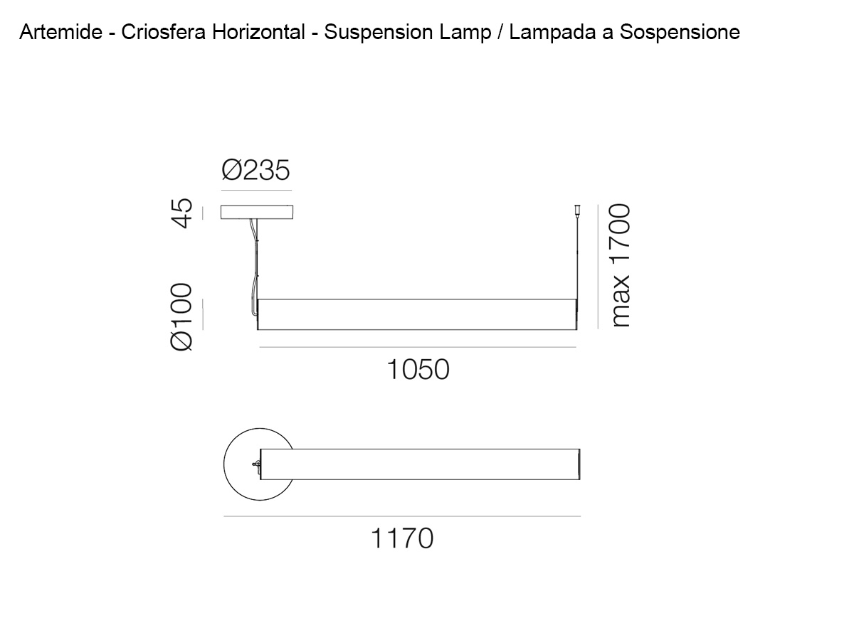 Artemide Criosfera Horizontal Suspension Lamp