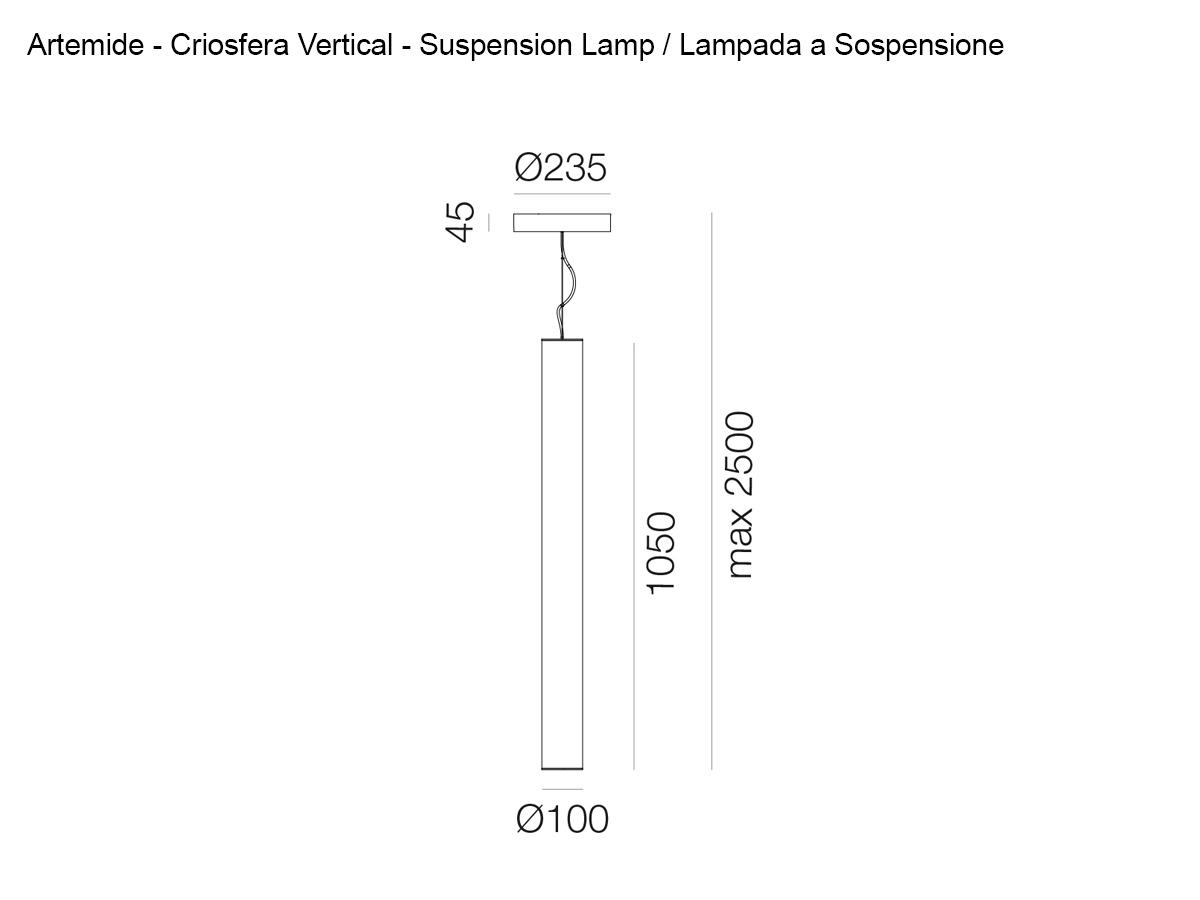 Artemide Criosfera Vertical Suspension Lamp
